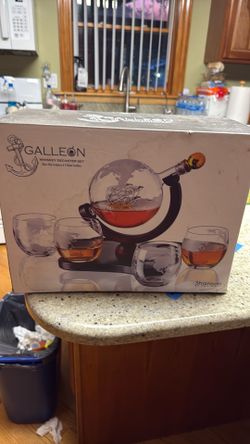 Whiskey decanter set.