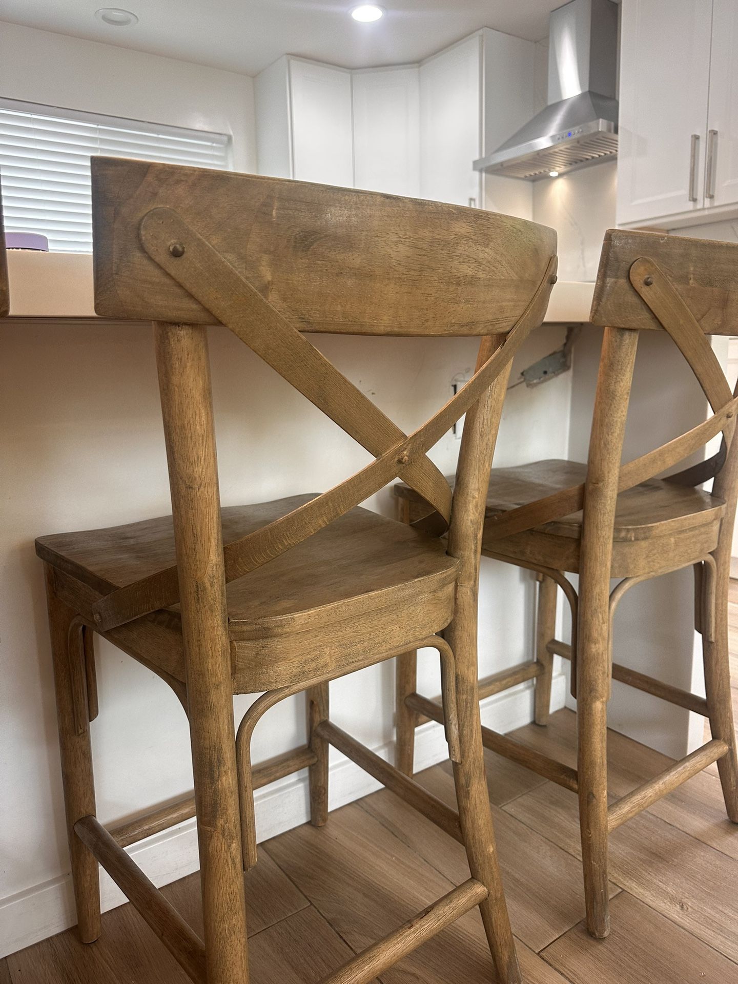 Bistro Distressed Wood Counter Stool