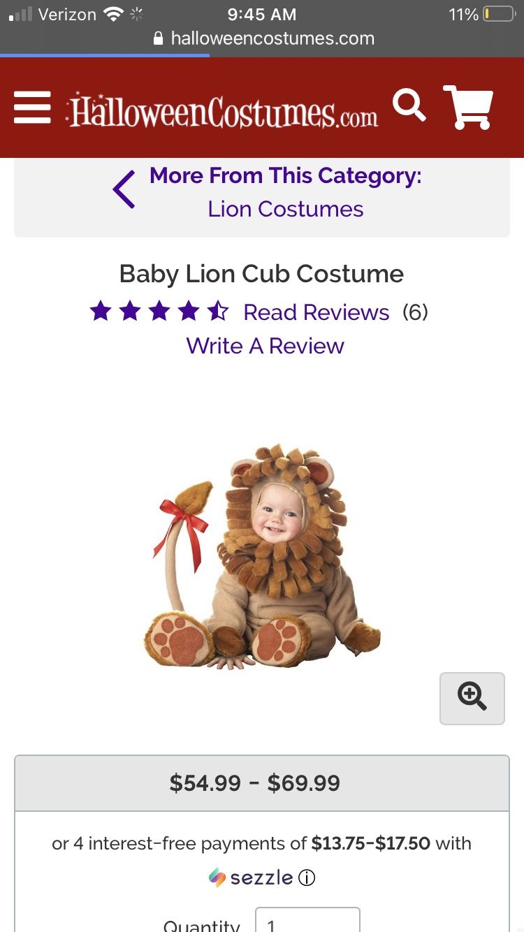 Baby Lion Cub Costume