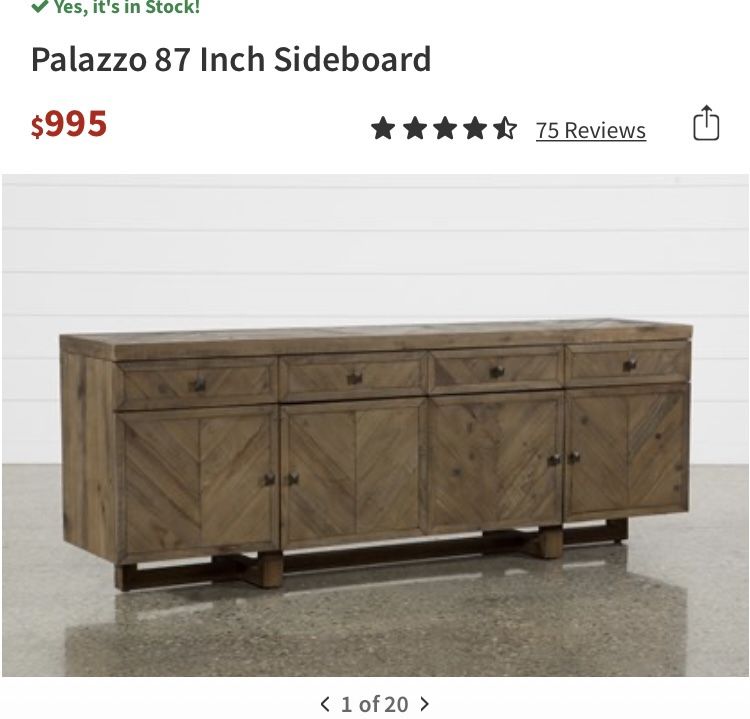 Living Spaces Palazzo Sideboard Console Buffet Credenza TV Stand