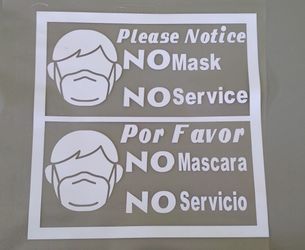 Decal mask sign english/spanish