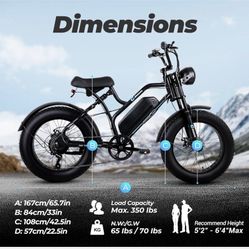 Ebike new open box, adult bike, hybrid long range technology, shocks, large battery, in box, 