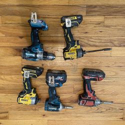 Drills (Dewalt, Makita, Milwaukee) 