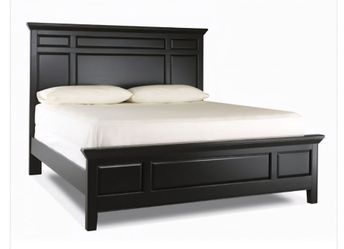 Queen black solid wood bed frame