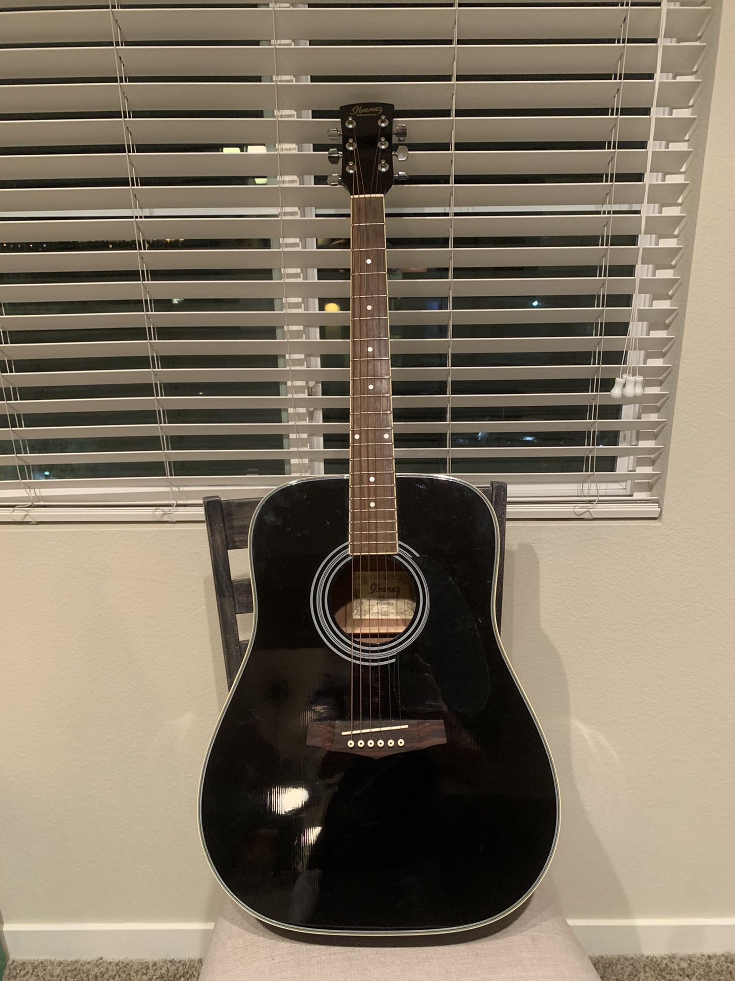 Ibanez Acoustic Guitar- Gloss Black (Excellent condition)