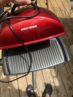 George Foreman 12-Serving Indoor/Outdoor Rectangular Electric Grill, Red,  GFO201R 