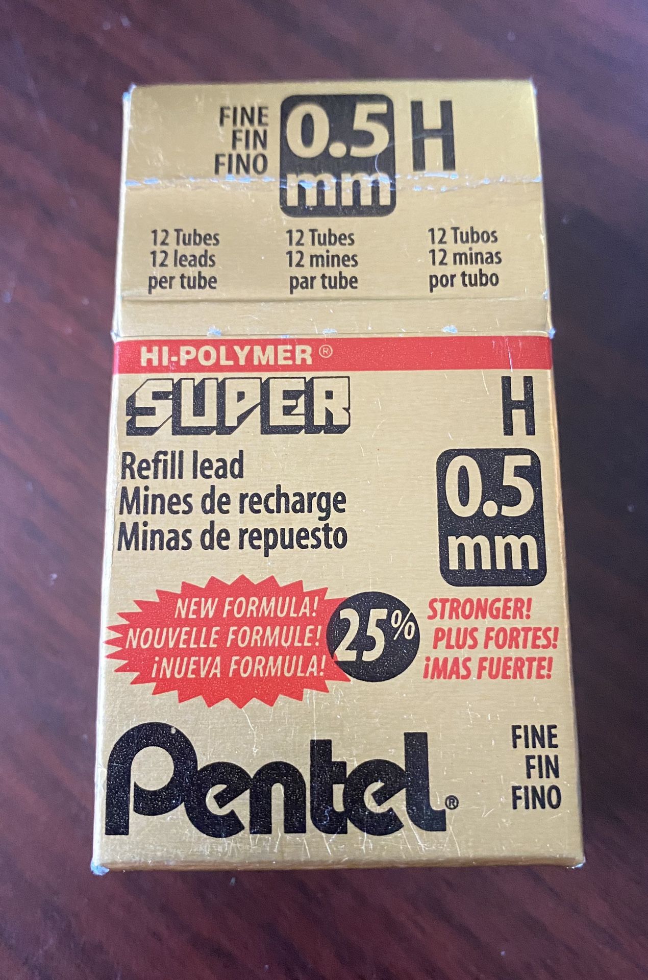 Box of 12 Tubes Pentel Ultra Fine C505-HB 0.5mm Super Hi-Polymer Refill Lead
