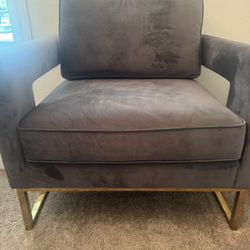 Grey Velvet Modern Contemporary Chairs 