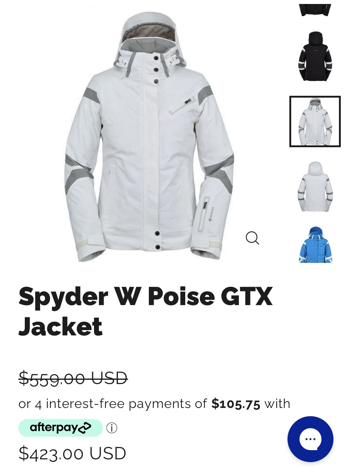 Brand New White Spyder W Poise GTX Jacket