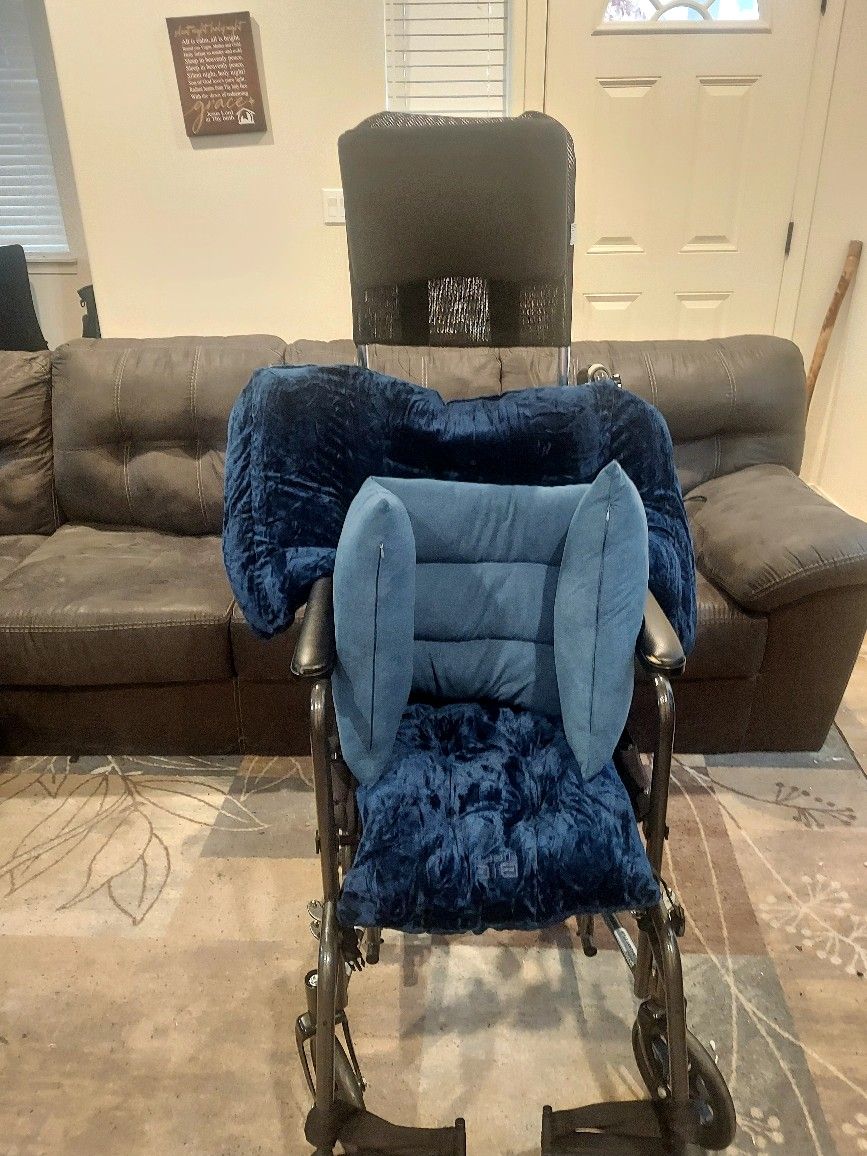 Wheelchair w/ Cushions And Medical Equipment