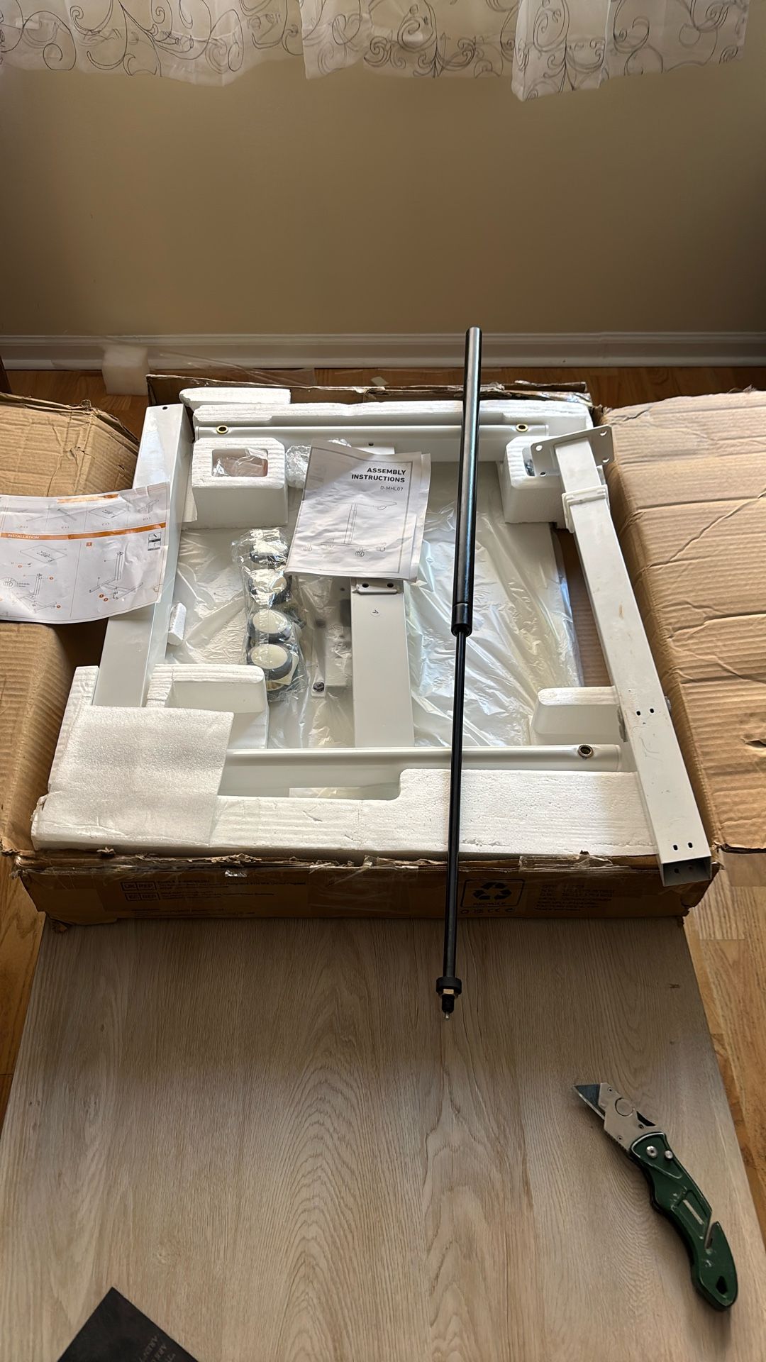 New White Adjustable Height Desk