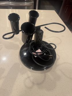 Tabletop Blow Dryer & Hair Iron Holder - Salon Appliance Stand w/ 3 outlets