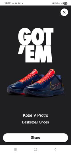 Caitlin Clark x Nike Zoom Kobe 5 Protro Indiana Fever IM3207-400 Men’s 8.5 DS