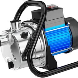 Portable Sprinkler Booster Pump electric shallow well pump with Cord, Adapter, Teflon Tape, Hose Clamp for home garden lawn irrigation, maximum flow r