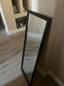 Full-Length Black Framed Wall Mirror