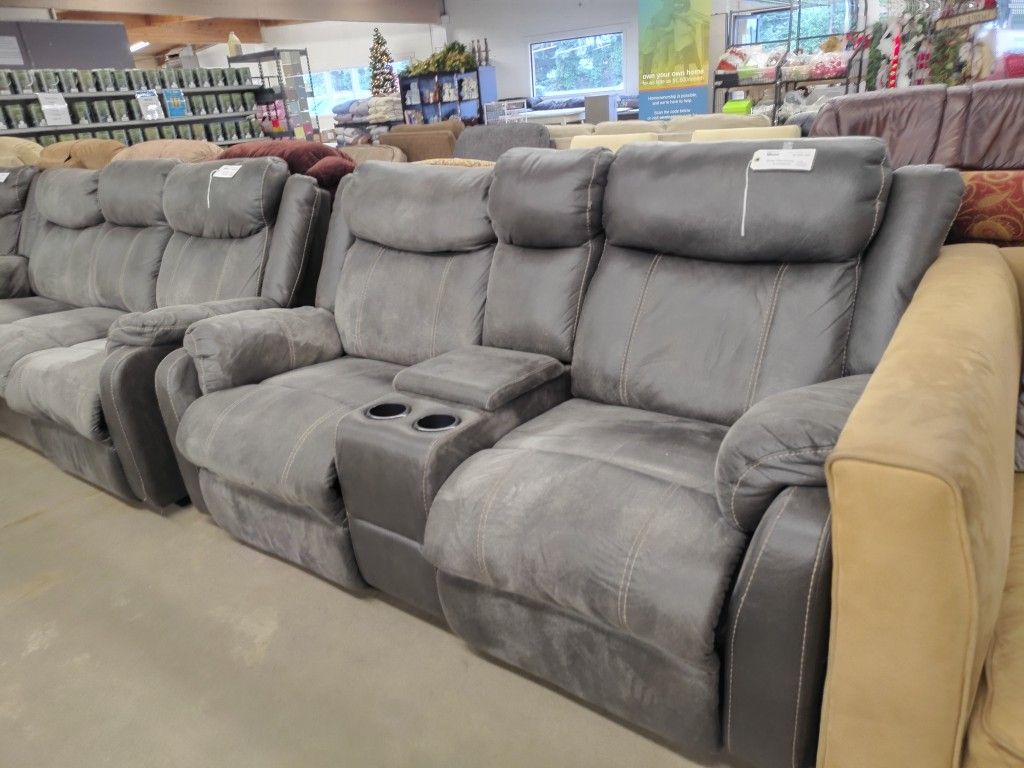 Grey Reclining Loveseat
