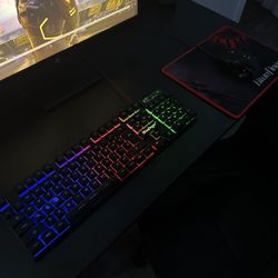 BlueFinger RGB Gaming Keyboard and Backlit Mouse Combo, USB Wired, LED Gaming Set for Laptop PC Computer Game and Work