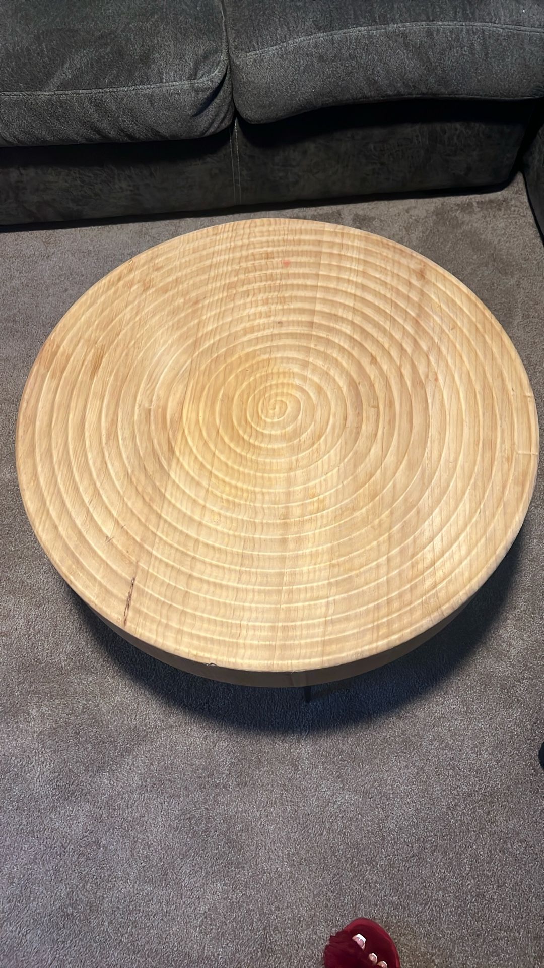 Modern Farmhouse Round Natural Finish Coffee Table