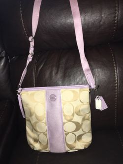 Coach bag (large, light khaki/lavender)
