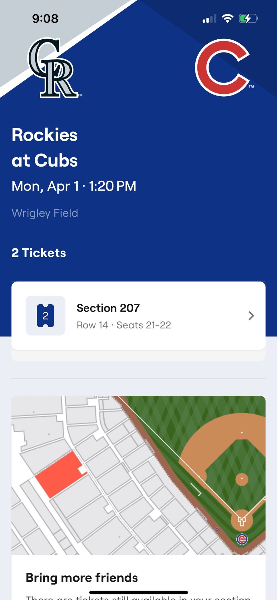 Cubs Opening game on April 1st