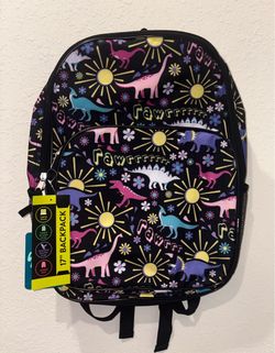 New Wonder Nation Black 17” Dinosaur Backpack