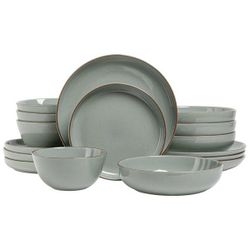 over & back 16-piece  Dinnerware Set Sage