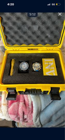 2 NEW Invicta watch bundle with Bluetooth speaker super bright flashlight divers case