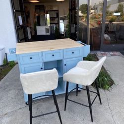 On Sale! Sale!! $85.00 for 2!!! New Set of 2 In Box Velvet Fabric 26" Kitchen Counter Height Bar Stools (White or Grey)