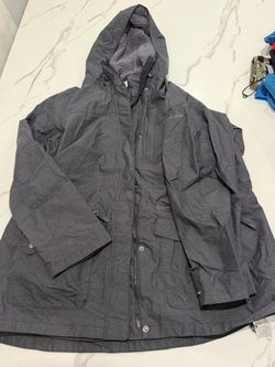 Columbia Hooded Jacket Gray Sherpa Lined
