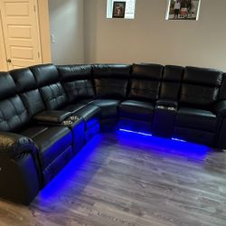 Black LED Power Reclining Sectional🔥