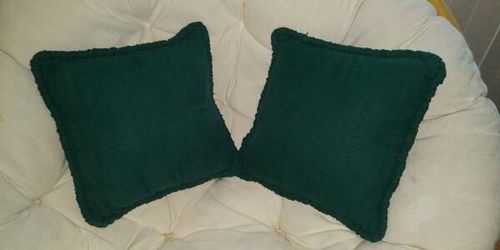 Two green accent pillows!