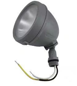 Commercial Electric 14-Watt Gray Hardwired Integrated LED Metal Spot Landscape Flood Light, 110