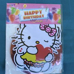 Hello Kitty Birthday Party Swirls Hanging Decoration 6 Pcs 