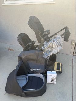 UPPAbaby Vista V2 Complete Double Stroller Bundle + Bassinet + RumbleSeat + PiggyBack