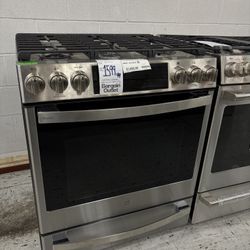 GE profile 30inch 5 Burner Smart Slide In Gas Range In Stainless Steel With Convection Oven & Air Fry 