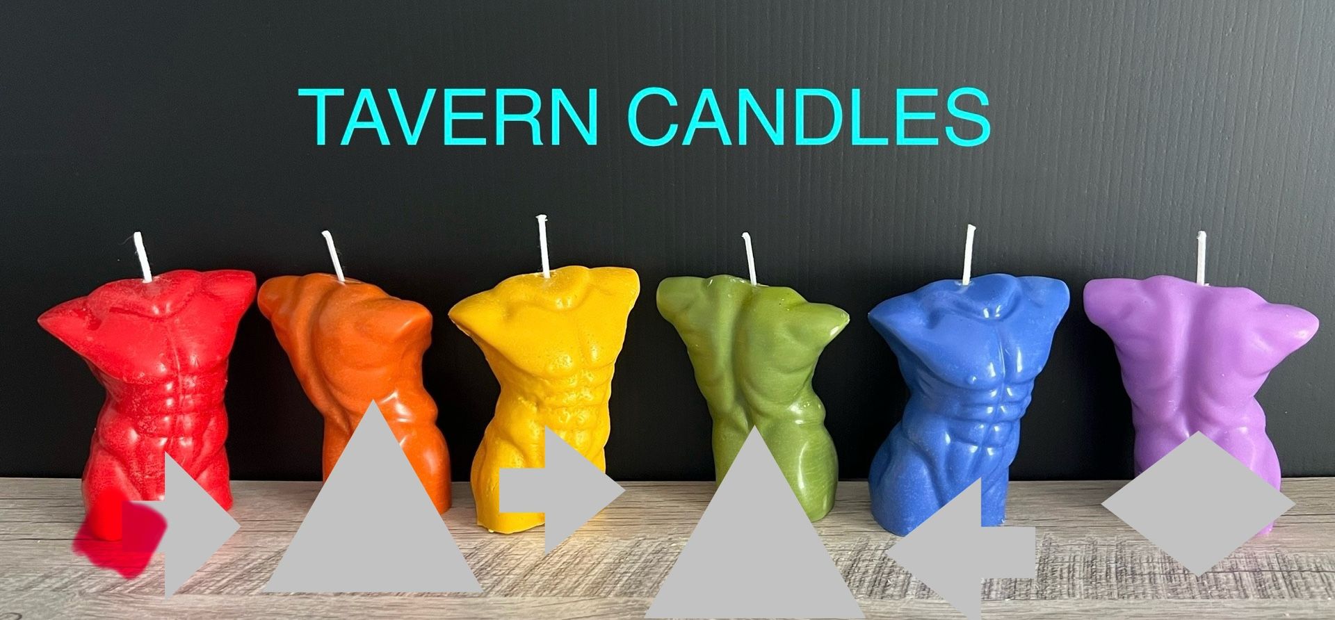 LGBTQ NUDE MAN RAINBOW CANDLES 