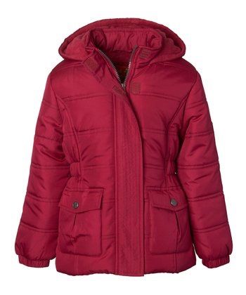 Berry Hooded Puffer Jacket - Infant & Girls, Size: 4