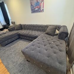 Grey Couch With Diamonds 