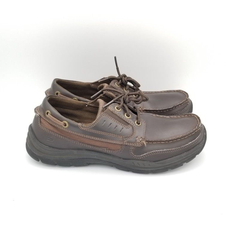 SKECHERS Mens Dress Shoes Expected Gembel Oxfords Mens Wear Shoes Brown Size 8