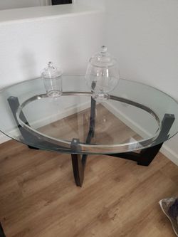 Glass Top w/ Metal & Wood