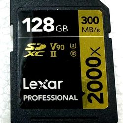 Lexar Professional 2000x SDHC/SDXC UHS-II Card Gold Series - 128GB, UHS-II, U3,