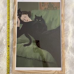 Black Cat Framed Art