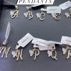 10K DIAMOND INITIAL PENDANTS