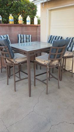6 person barstool like patio furniture dinning set