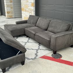 Excellent Sectional Couch And Storage Ottoman 