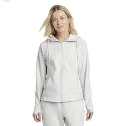 Women's Fleece Full Zip Hooded Sweatshirt - All in Motion Heather Gray XXL