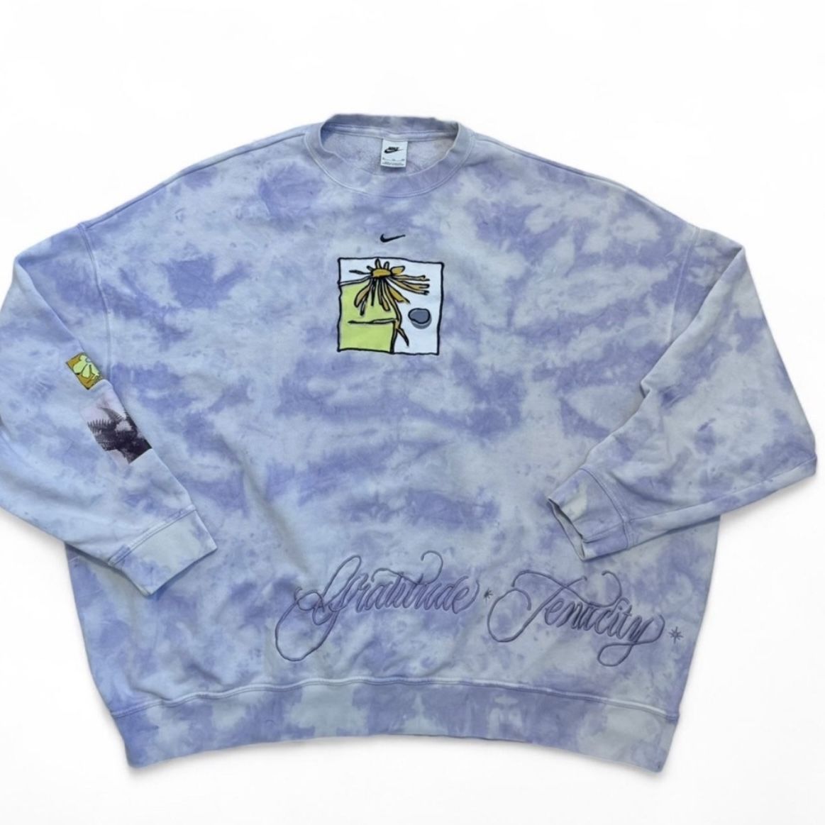 NIKE Sportswear NWRC Women Oversized Fleece tie dye purple sweatshirt