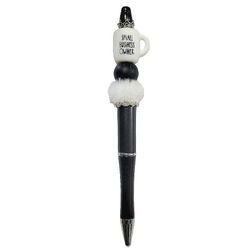 Small Bussiness Owner Cup Custom Fur Beaded Black Ballpoint Twist Pen