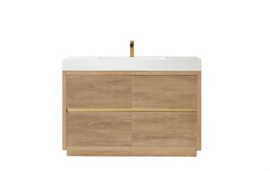 Miseno Huesca 48" Free Standing Single Basin Vanity Set with Cabinet and Stone Composite Vanity Top