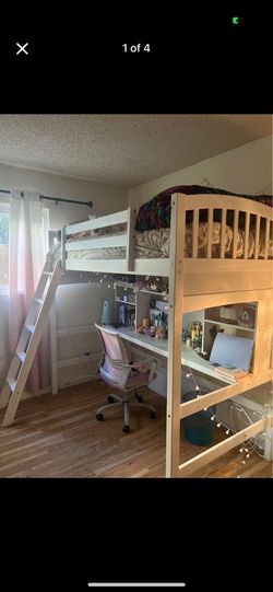 Loft Bed For Sale. Some Stickers And Scratches But Overall In Good Condition.